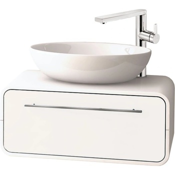 Image 1 of SEREL Комплект обзавеждане за баня - шкаф за баня Oval 80 + мивка CH33, бял лак или мат - Шкаф + мивка , Без допълнителни модули (SHKAF-OVAL80-MAT-BASE)