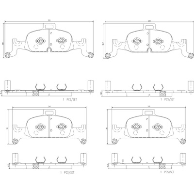 BREMBO Sada brzdových platničiek kotúčovej brzdy P85164NX