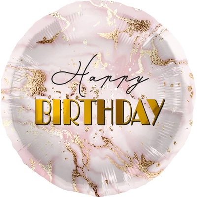 Folat Balonek fóliový Happy Birthday mramor 45 cm