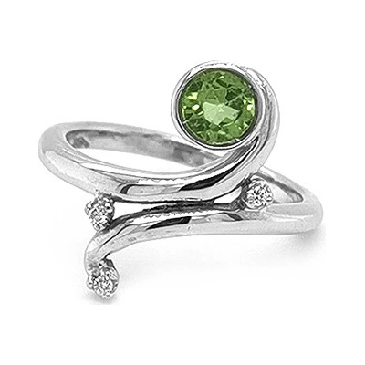 Beny Jewellery zlatý s Peridotem a diamanty 2011145