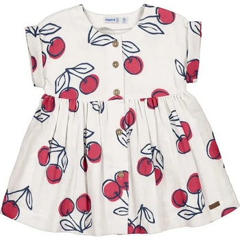 Mayoral Рокля череши в мръснобял цвят за бебе момиче Mayoral