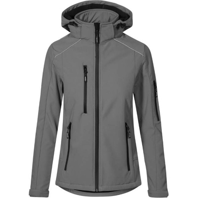 Promodoro 7855 / Дамско трислойно софтшел яке с качулка - стоманено сиво xxl (40785565005)