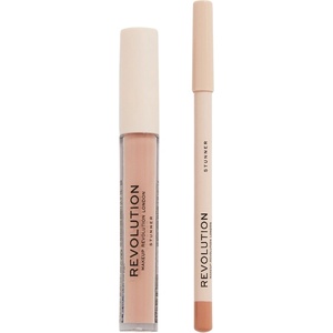 Revolution Beauty Kомплект за устни - Червило и молив Stunner, 3 ml + 1 g - ozone