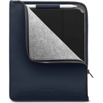WOOLnut Coated Folio - кожен калъф с цип за iPad Pro 12.9 M2 (2022), iPad Pro 12.9 M1 (2021), iPad Pro 12.9 (2020), iPad Pro 12.9 (2018) (син)