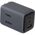 AUKEY Comet Mix 3 100W PD 3-Port GaN Wall Charger with PPS for Laptop & Mobile Gray (K-PA-C5-GRY)