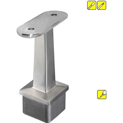 Feldmann Nerezový držiak madla zábradlia s plochou podstavou 51211-240 brus, na hranol pr.40x40 mm