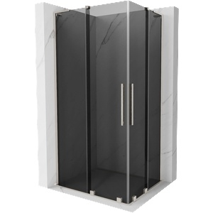 Mexen Velar L Duo плъзгаща се душ кабина 100 x 90 cm, графит, четкан никел - 871-100-090-02-43-97 (871-100-090-02-43-97)
