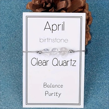 HARAHU Гривна с камък за месеца на раждане - Април / Кристал kp38767 (38767)