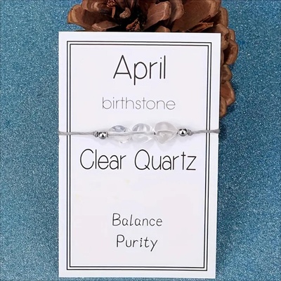 HARAHU Гривна с камък за месеца на раждане - Април / Кристал kp38767 (38767)