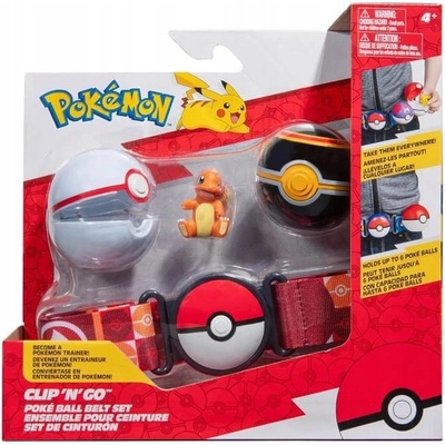 Jazwares Pokémon CLIP N GO Trenerský Pásek + 2x POKEBALL Charmander