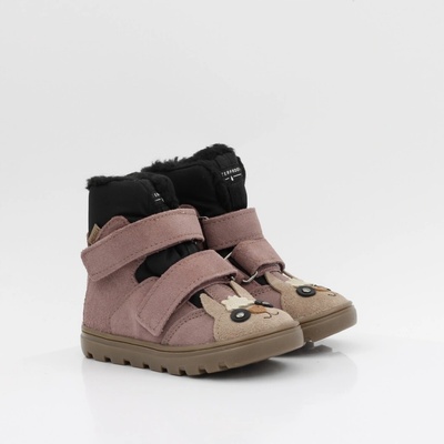 Mrugała dětské kozačky z přírodní kůže fialové