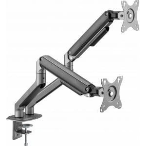 Gembird Desktop frame for two monitors - adjustable 17-32inch lifting up to 9kg gray color