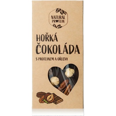 Natural Protein Hořká s proteinem a ořechy 100 g
