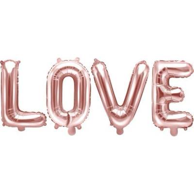 Party Deco Фолиев Балон, Надпис, Love, Розово Злато 140х35см (FB17M-019R)