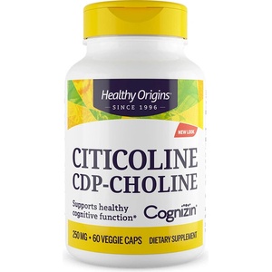 Healthy Origins Цитиколин (CDP-Холин) - Памет, концентрация и ментална яснота, 250 mg, 60 капсули | Healthy Origins (42024 HO)