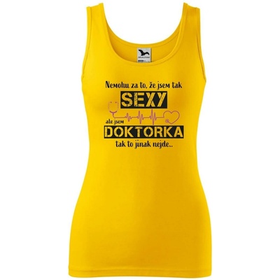 Dobrý Triko dámské tílko s potiskem Sexy doktorka Žlutá – Zboží Dáma