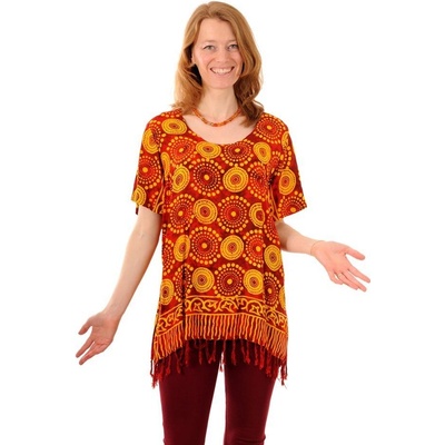 BOB halenka batikovaná Neobaju Louka červeno-žlutá