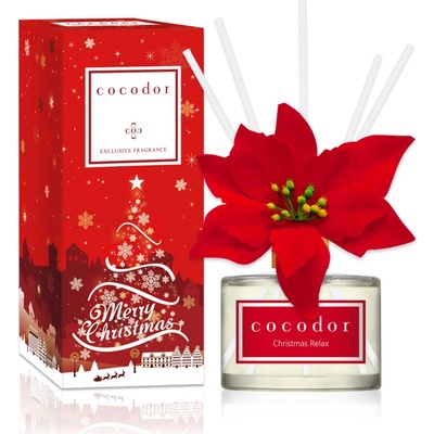 Cocodor Vianočný aroma tyčinkový difuzér Vianočná ruža Joyful Season 200 ml Červená krabička