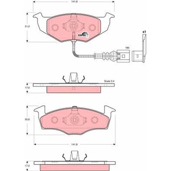Sada brzdových platničiek kotúčovej brzdy TRW GDB1586