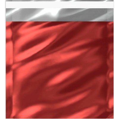 Lesklé metalické fóliové obálky - 165 x 165 mm - Červená