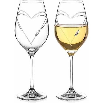 Diamante Swarovski Poháre na víno Hearts 2 x 360 ml