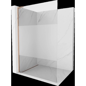 Mexen Kioto L душ преграда Walk-in 90 x 200 cm, прозрачен/мразовит, четка мед (800-090-103-65-35)
