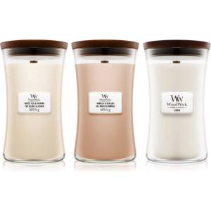 WoodWick Linen, Tea & Sea Salt set подаръчен комплект