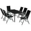 tectake 402166 zahradní hliníkový nábytek 6+1 - tmavo sivá