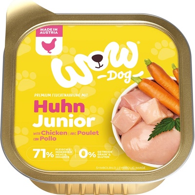 WOW Junior Dog Kuřecí s karotkou 150 g