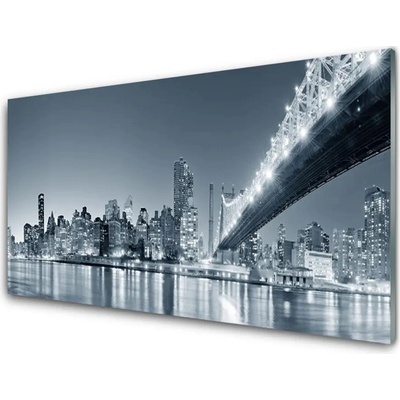 Kuchyňský skleněný panel Město Most Architektura 100x50 cm