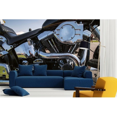 DIMEX ART Самозалепваща се флизелинова фототапета блестящ детайл за мотоциклет 375 x 250 см