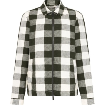 KnowledgeCotton Apparel Мъжка риза с копчета KnowledgeCotton Apparel Checkered Heavy Flannel Overshirt Shirt - Green Check - размер M (033-2923-0112)