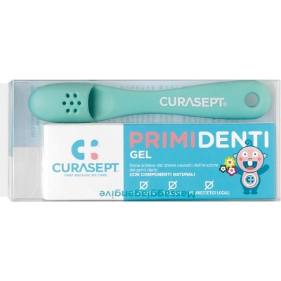 CURASEPT Primidenti Комплект - Гел за никнещи зъби, 20 ml + Чесалка за венци