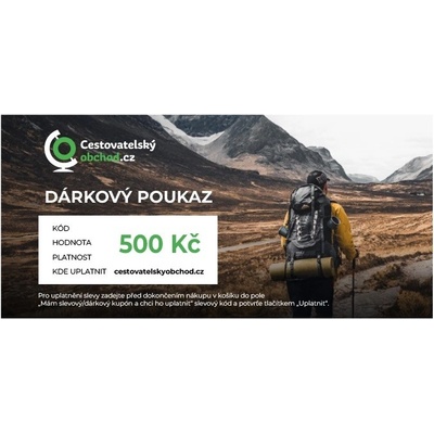Cestovatelský obchod dárkový poukaz 500 Kč