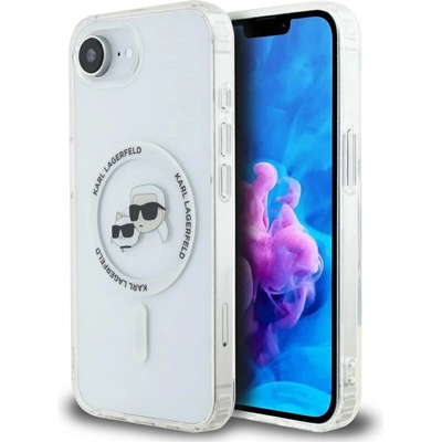 KARL LAGERFELD Калъф Karl Lagerfeld IML Metal Karl & Choupette Heads MagSafe iPhone 16e - бял (3666339453701)