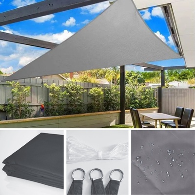 Pepita водоустойчиво триъгълно соларно платно 3x3x3m 160g/m2 - сиво (ZH-001-Gray)