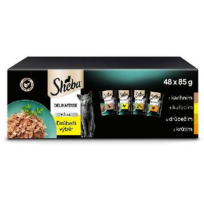Sheba kapsičky hydinový výber v želé pre dospelé mačky 48× 85 g