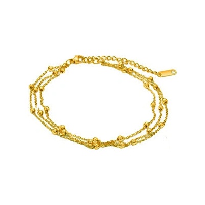 Šperky4U trojitý zlacený ocelový náramek OPA1816-GD