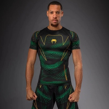VENUM Рашгард Venum Matupa Short Sleeve Rashguard - Black/Green/Gold - XXL
