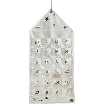 Ginger Ray Adventní kalendář Domeček s kapsami a dřevěnou hvězdou 69 x 33 cm