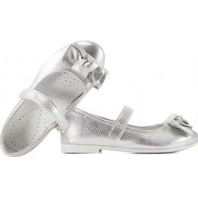 Kornecki 6096 dívčí balerínky polobotky stříbrné