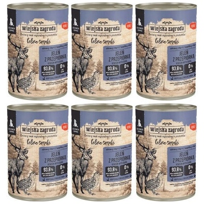 Wiejska Zagroda Forest Flavors Deer s prepelicou pre šteniatka 6 x 800 g