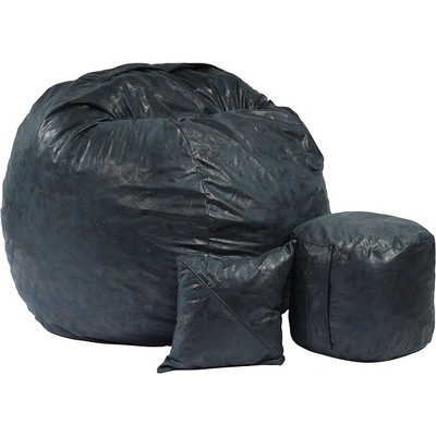 PUFRELAX Комплект, Барбарон, с табуретка за крака и декоративна възглавница, 700л. King Size, Before Dawn, Перящ се калъф, Трансформира се в легло, Пълнеж с микс от мемори пяна и дунапрен, Гама Premium, 8455 (PUF-M-KOP-PT-BED)