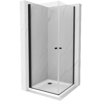 Mexen Pretoria Дуо душ кабина с отваряеми врати 90 x 90 см, прозрачна, черна + (852-090-090-70-02-4010B)