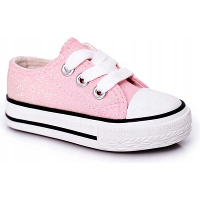 Dětské tenisky se třpytkami růžové