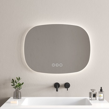 Inter Ceramic Огледало за баня с нагревател Фюжън 80х50 см