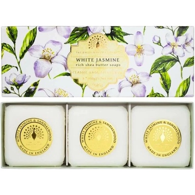 English Soap Company Bílý jasmín sada tuhých mýdel 3 x 100 g