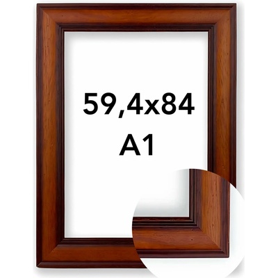 Fotorámeček 40 Rozměr: A1 - 59,4 x 84 cm, Barva: Hnědá, Typ zasklení: Plexi