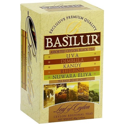 Basilur Mix černých čajů Leaf of Ceylon Assorted porcovaný s přebalem 25 sáčků