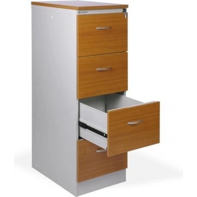 Office Pro štvorzásuvková OP 41,6x134,5x64 cm čerešňa/sivá